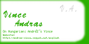 vince andras business card